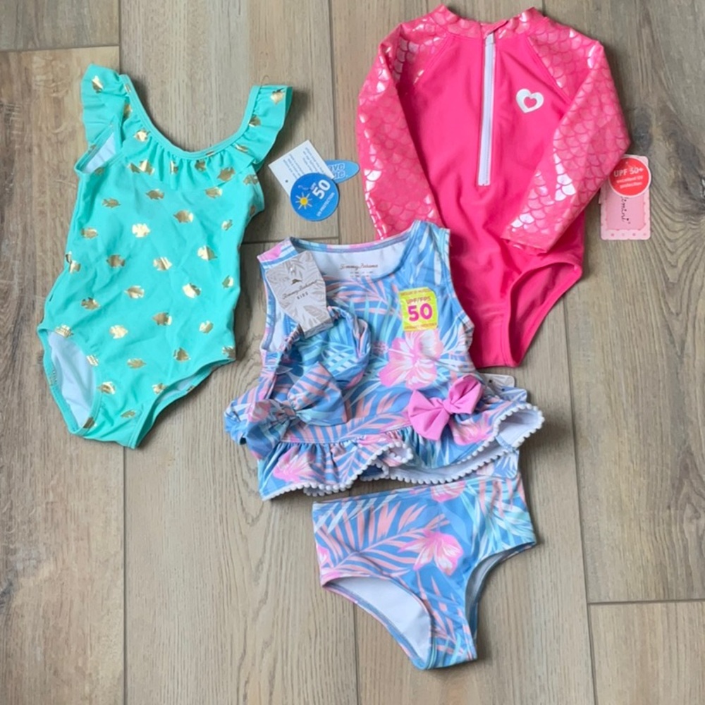 NWT Tommy Bahama Wave Zone and Floatimini Swim Suits 18 Month Set of 3 Beachy
